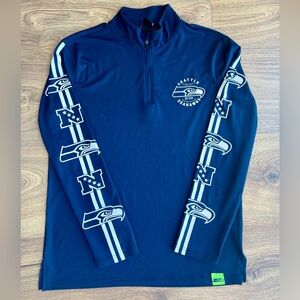 NFL Seattle Seahawks Half-Zip Pullover navy & silver color size M